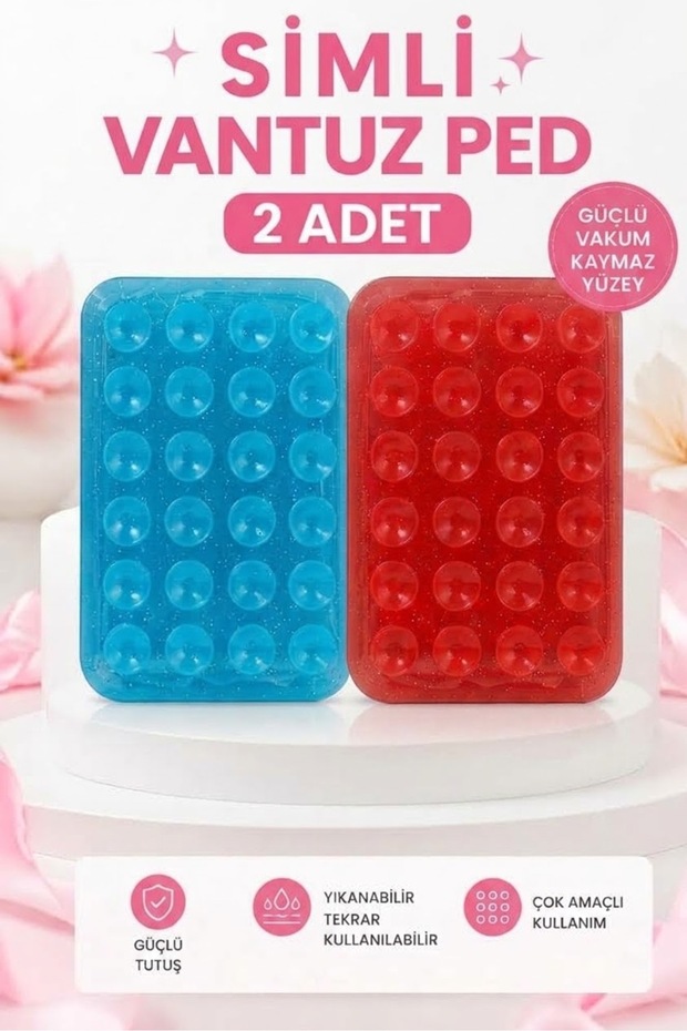 2 Pieces of Glittery Silicone Phone Holder with Suction Cups, Vacuum Non-Slip Adhesive Surface
