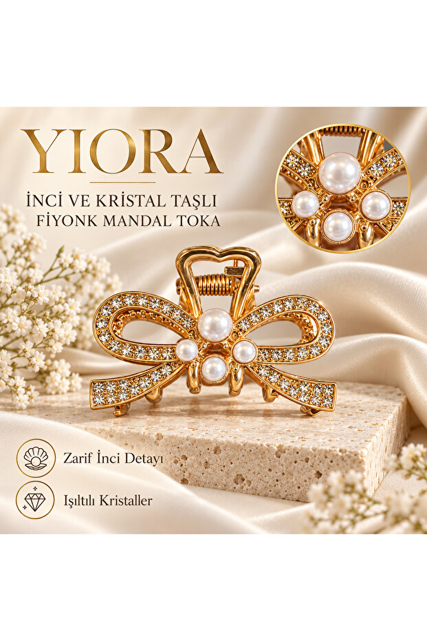 Imported Gold Pearl and Crystal Stone Metal Mini Latch Buckle – Butterfly, Bow, and Geometric Model