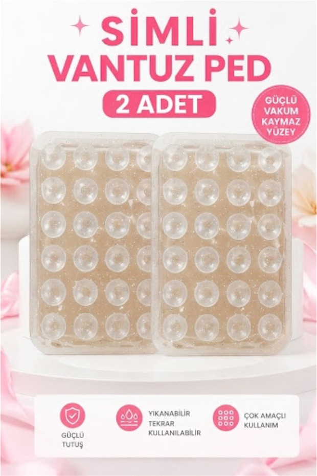 2 Pieces of Glittery Silicone Phone Holder with Suction Cups, Vacuum Non-Slip Adhesive Surface