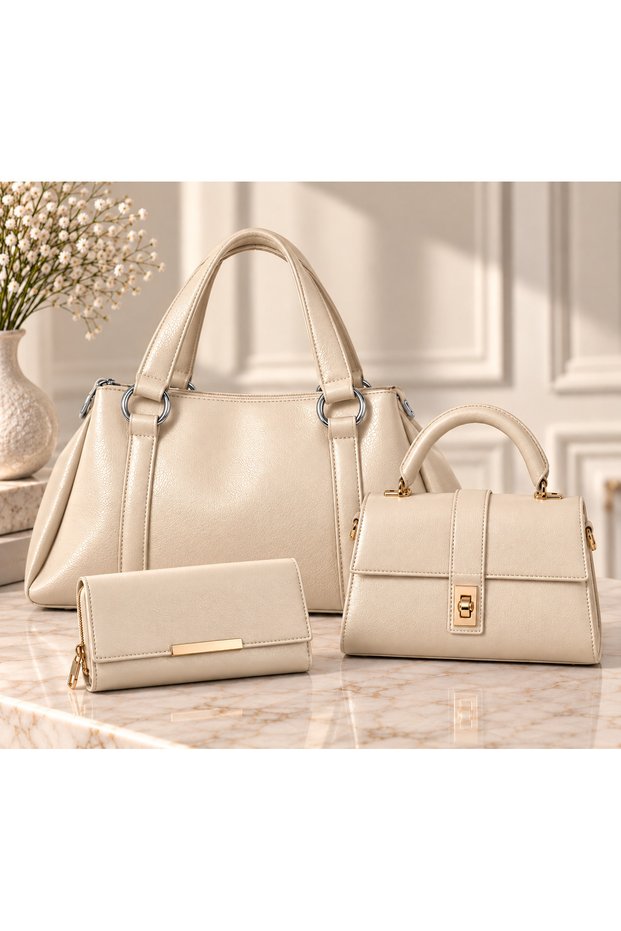 Luxury 3-Piece Favorite Set: Quality Shoulder Bag, Stylish Crossbody Bag, Practical Wallet All-In-One Set Women's Gift