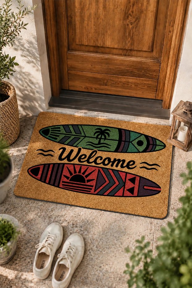 Door Mat 45X70Cm Velour Texture Coco Appearance Non-Slip Indoor Outdoor Surfing Enjoyment