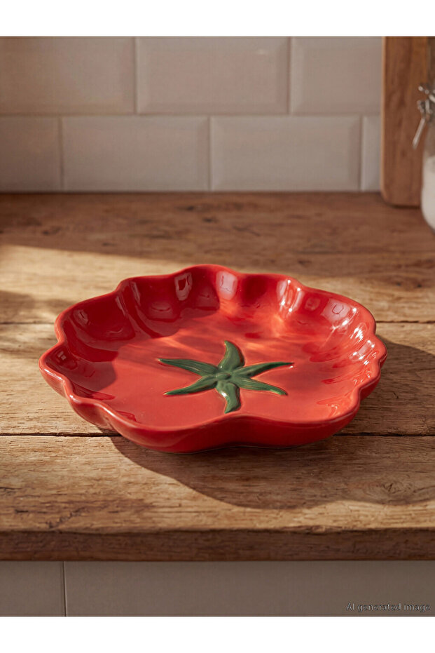 Sparkling Choices Tomato Figure Ceramic Plate 17 cm from Shining Store