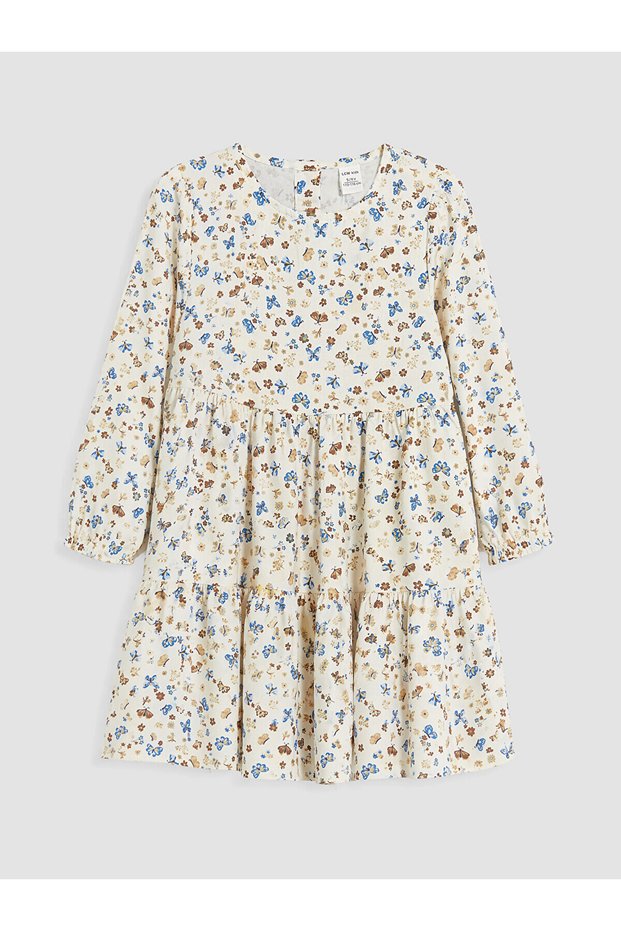 Alita City Lcw Kids Ecru Floral Girls' Dress with a Difference