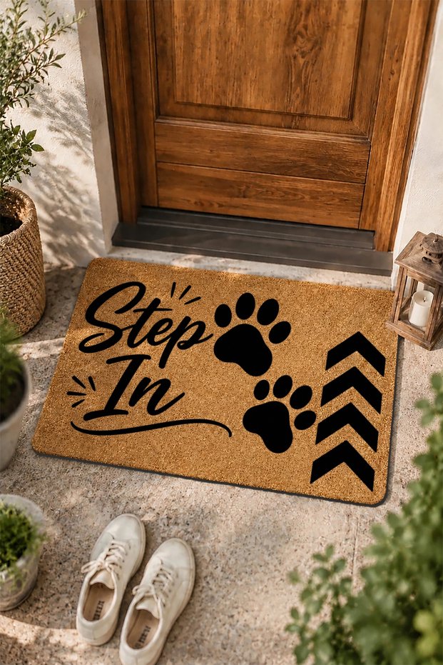 Door Mat 45X70Cm Velour Texture Coco Appearance Non-Slip Indoor Outdoor Entrance Mat