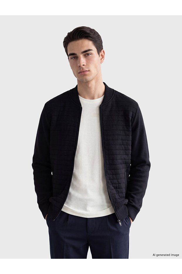 Standardfit College Roba Collar Men's Knitwear Cardigan from Uzg Store for Style Enthusiasts