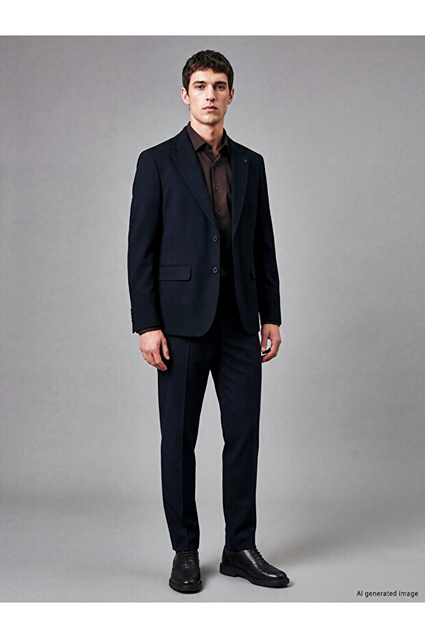 Ozmarka New Season Navy Blue Regular Fit Men's Trousers