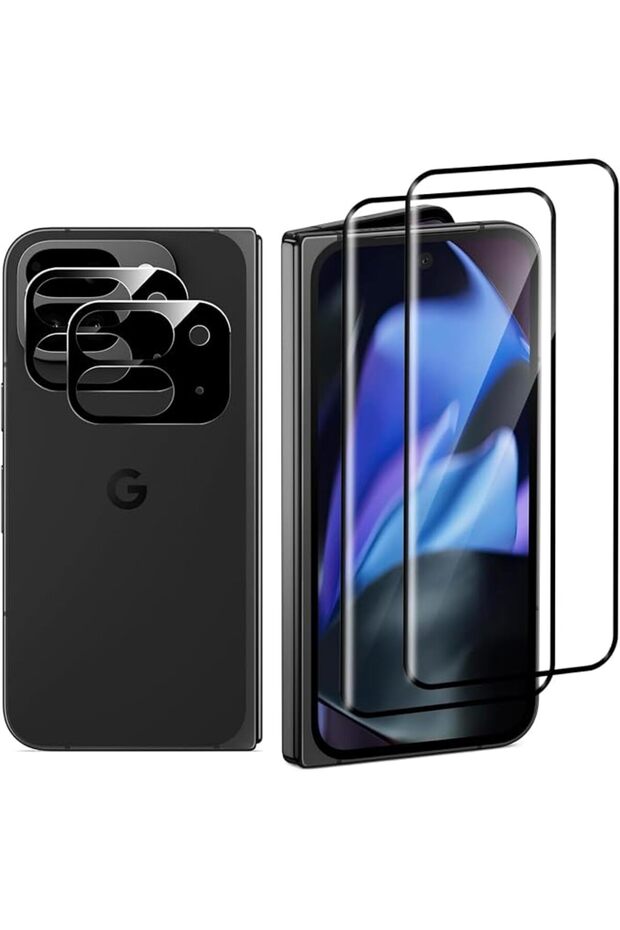 2+2 Pcs Screen Protector for Google Pixel 9 Pro Fold 2024 with Camera Lens Protector, 9H An