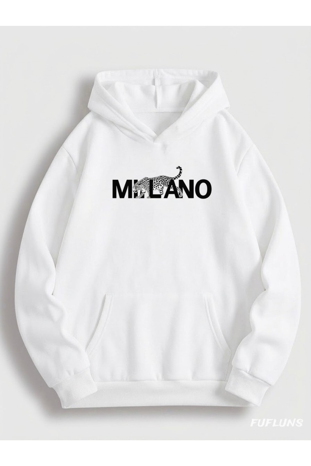 Milano Leopard Printed Oversized Unisex Hooded Sweatshirt