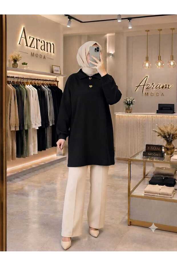 Azram Women's Loose Fit Modern Shirt Collar
