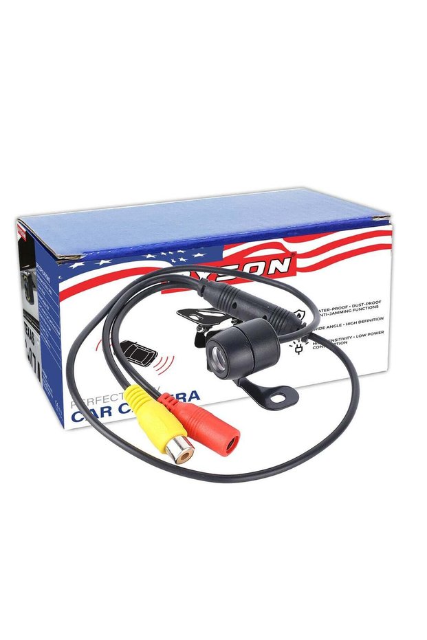 Round Rear Camera with Fish Lens and Stand - Wide Angle CVBS Output, Clear Imaging, Weather Resistant, Compact Design for Safer Reversing, Monitoring, and Parking