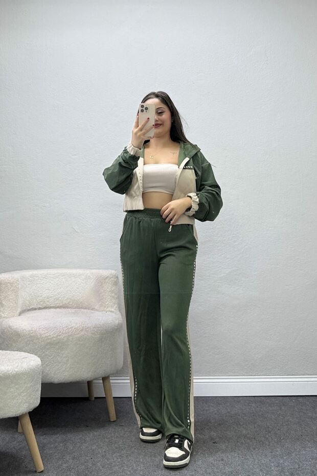 Women's Garnili Modal Stone Double Set Khaki