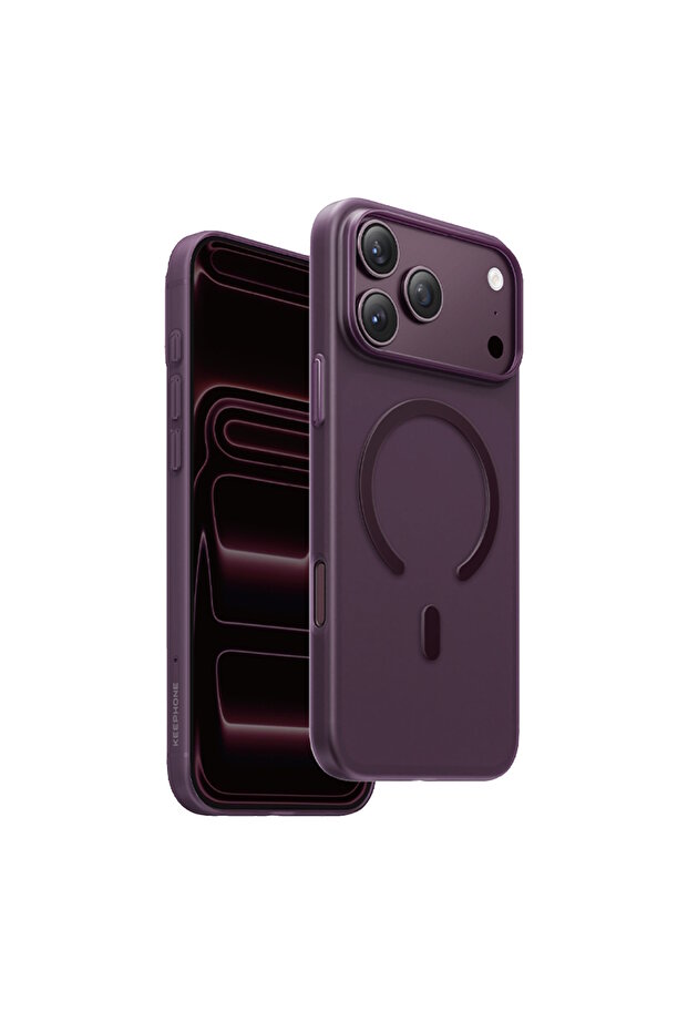 iPhone 17 Pro Max / 18 Pro Max Compatible Case 0.8mm Ultra Thin Soft Silicone Matte Magsafe Cover - Dark Cherry