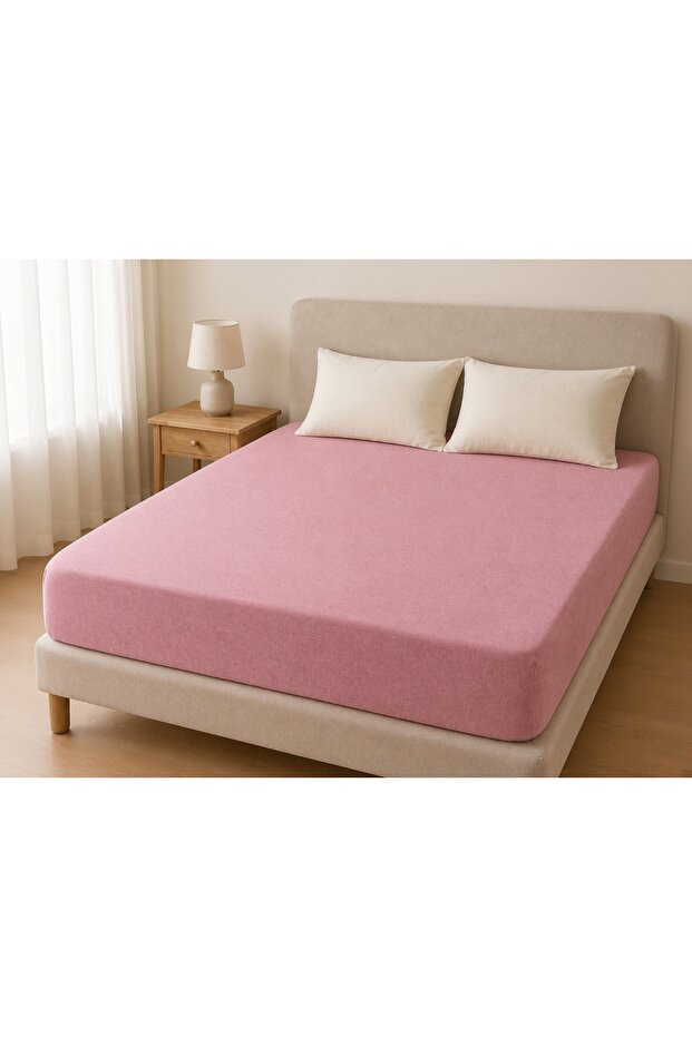 Double Mauve Elasticated Sheet 160X200 + 20 cm