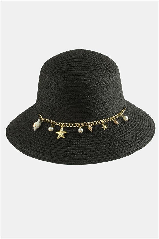 Seashell Chain Straw Hat