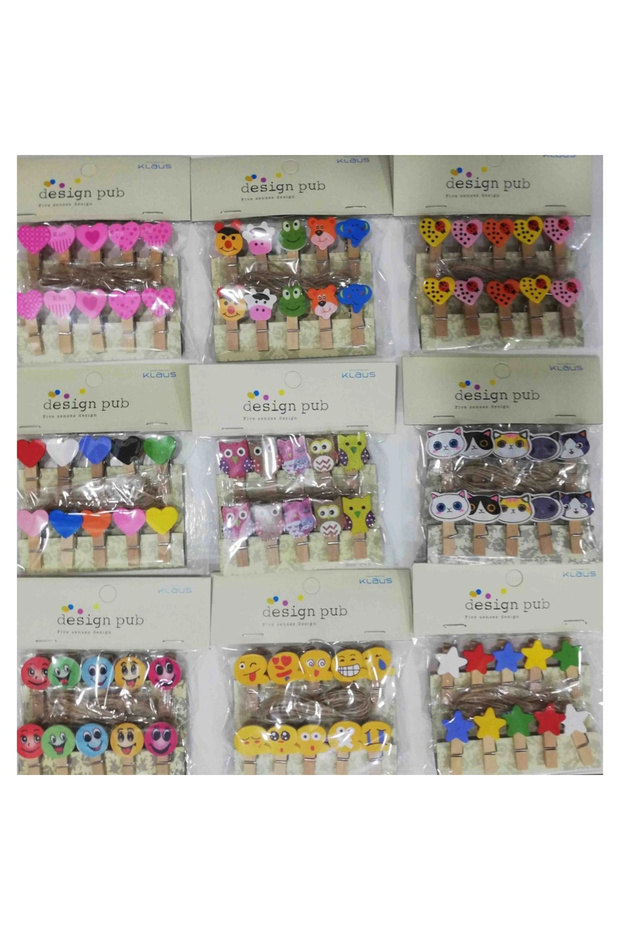 10-Piece Shaped Wooden Pegs 3.5cm (Set of 10-10 Pack)