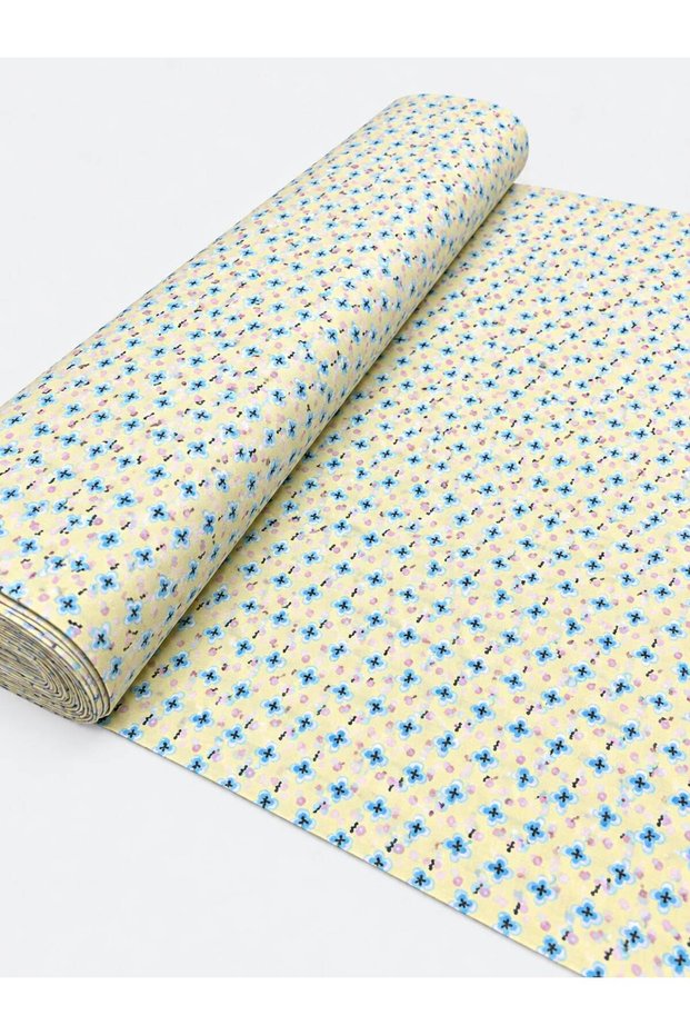 100% Cotton Patterned Poplin Fabric - Floral - (50X170)