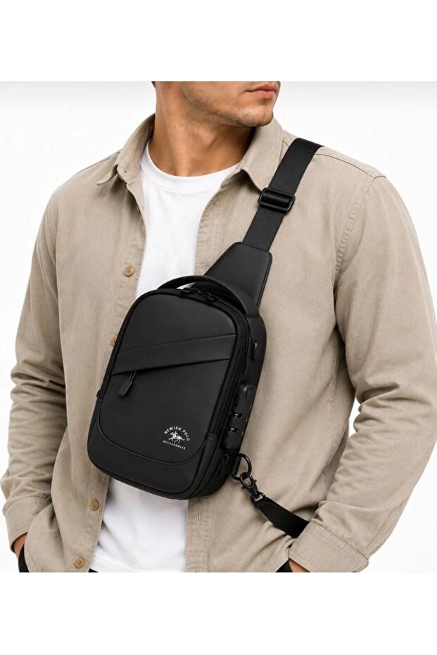 Body Bag Cross Backpack with Combination Lock Uziko Small Size - Faux Leather
