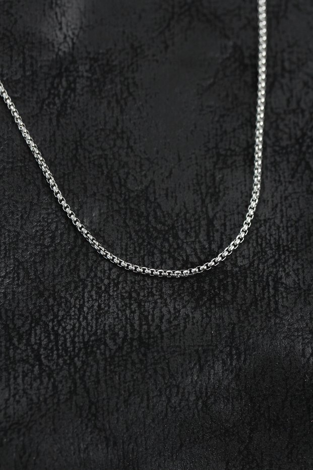 316L Steel Silver Color Thin Venetian Chain Model Men's Necklace Tj-Erk1409