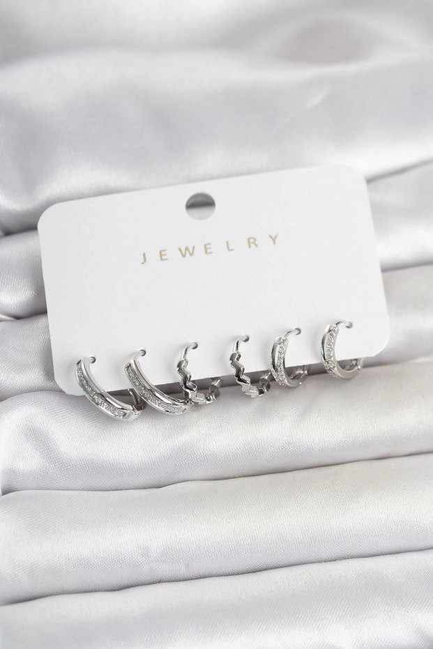 Brass Silver Color Women's Earring Set Tj-Bkp11791