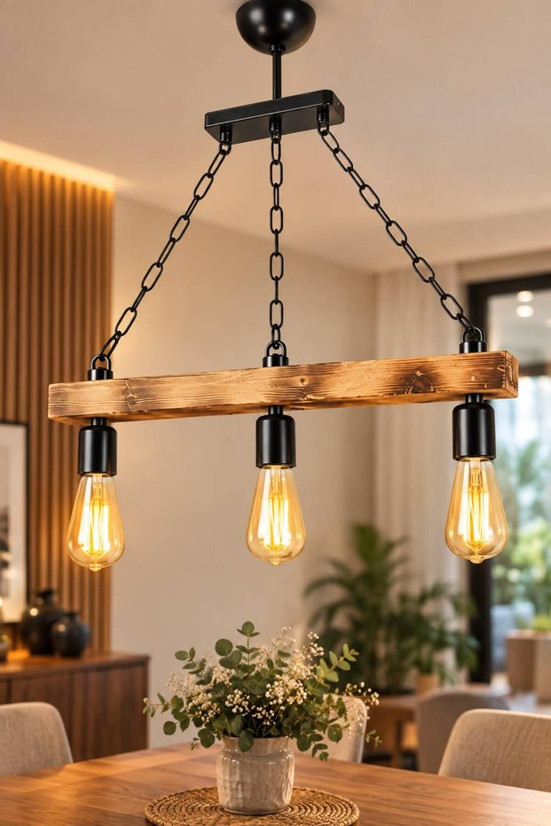 Destina 3Rd Place Black | | Natural Wood Chandelier | | Modern Chandelier ✨ E-27 Duylu ✨ Chain Adjustable Length | | Living Room Chandelier Lighting Chandelier Models Retro Chandelier Natural Chandelier Living Room Bedroom