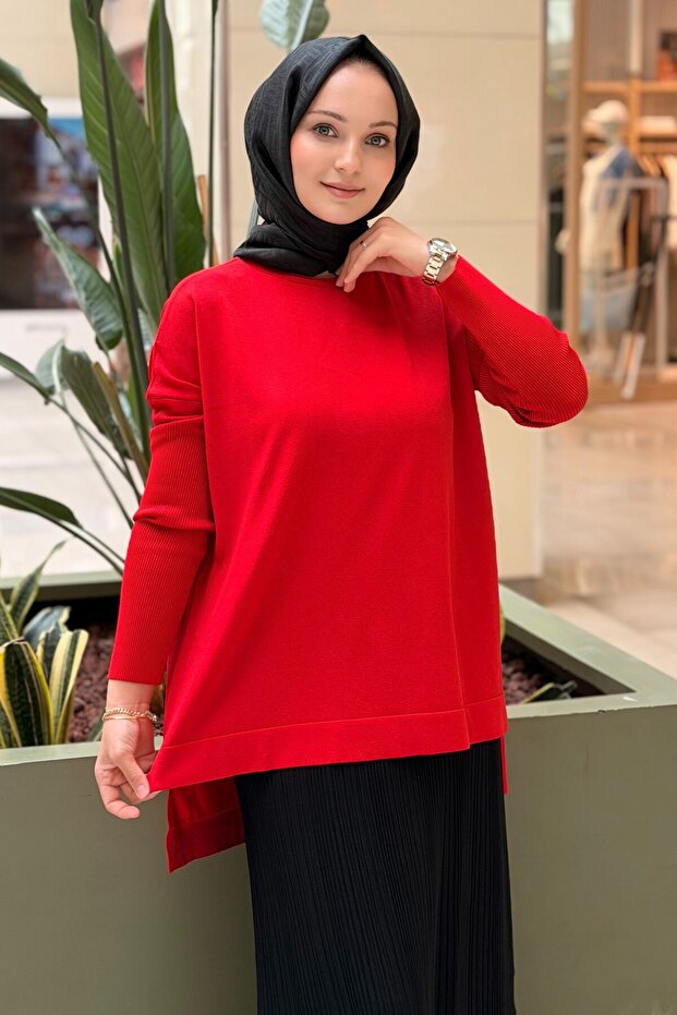 Crimped Sleeve Mercerized Tunic