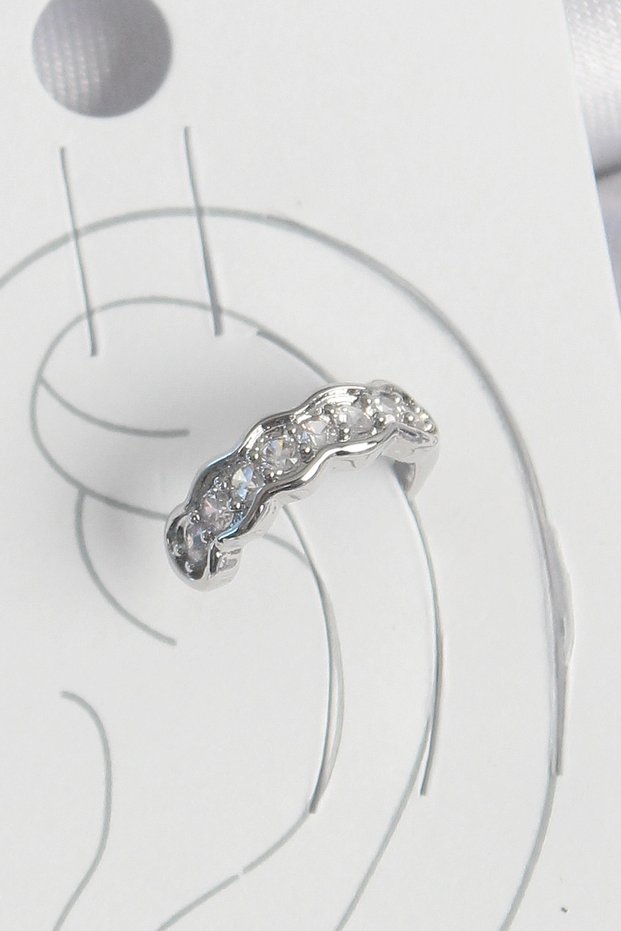 Brass Silver Color Zircon Stone Cartilage Model Women's Earrings Tj-Bkp10550
