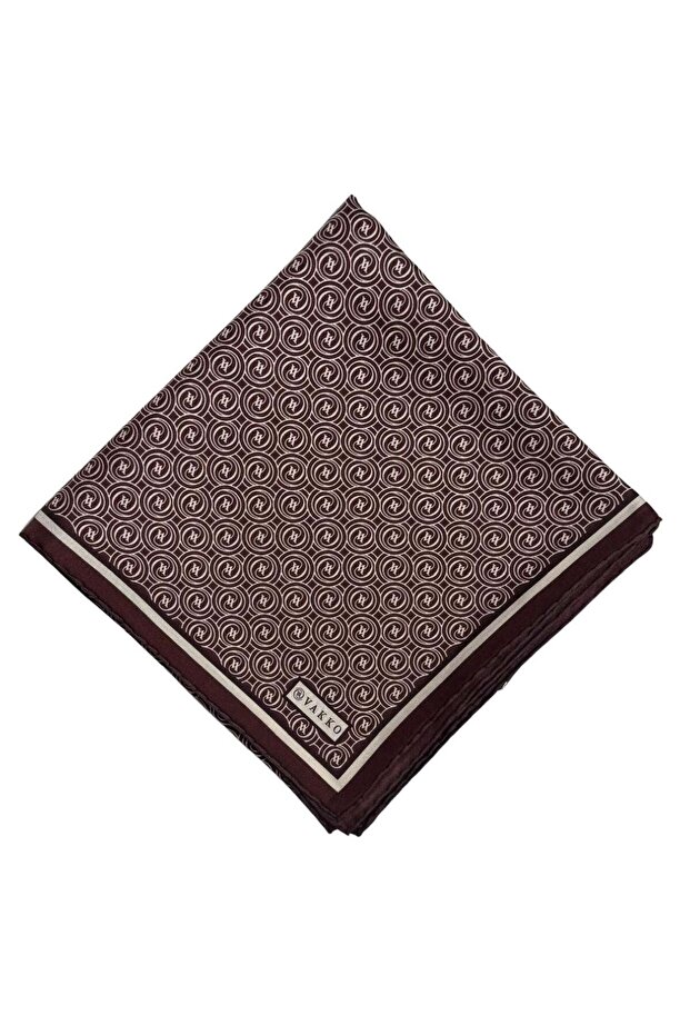 Tivil Monogram Scarf 41408-Burgundy Ecru