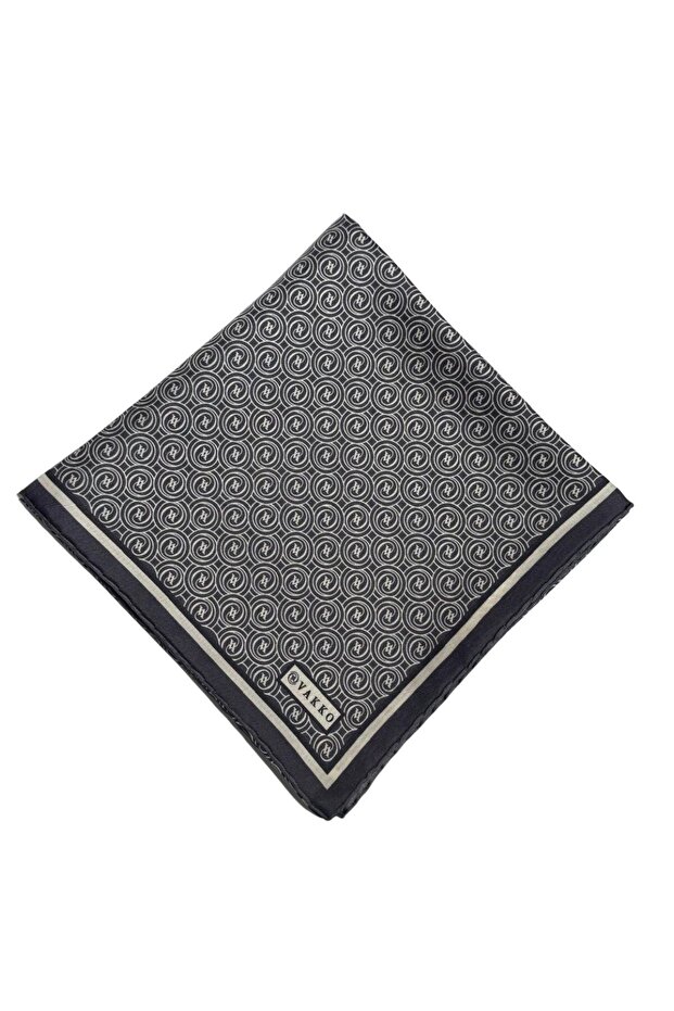 Tivil Monogram Scarf 41408-Anthracite Ecru