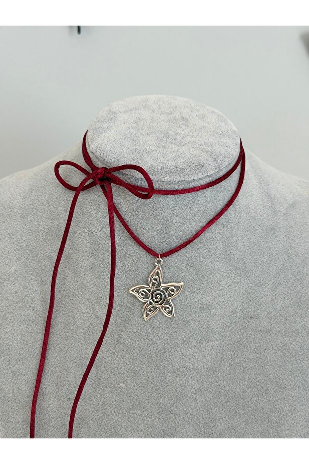 Spiral Swirl Vortex Star Drawstring Necklace Choker