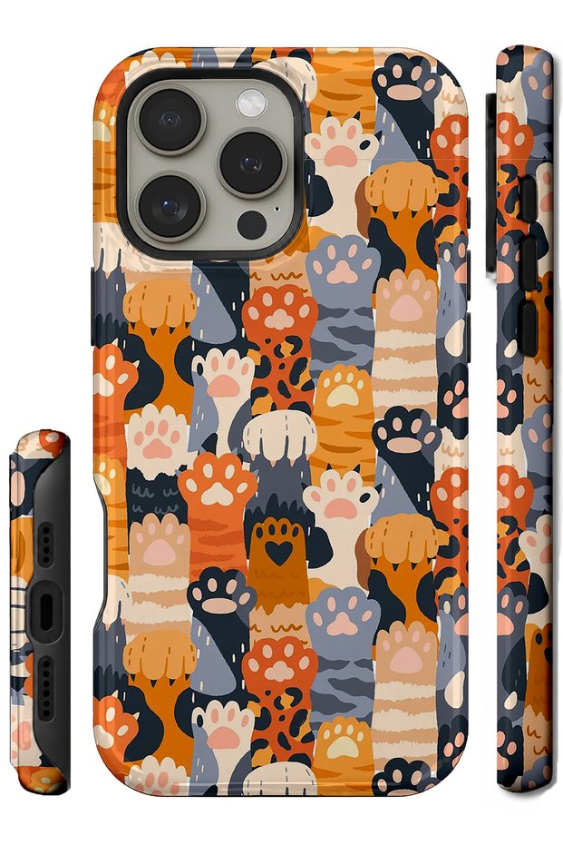Compatible with iPhone 12 Pro Max - Double Layer Cover with Cat Design, Glossy Surface Protective Case