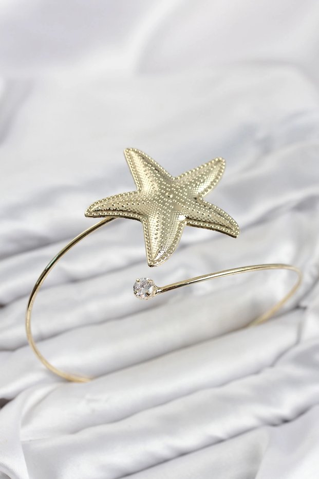 Sea Star Model Gold Color Brass Pazu Bracelet Tj-Bb8573
