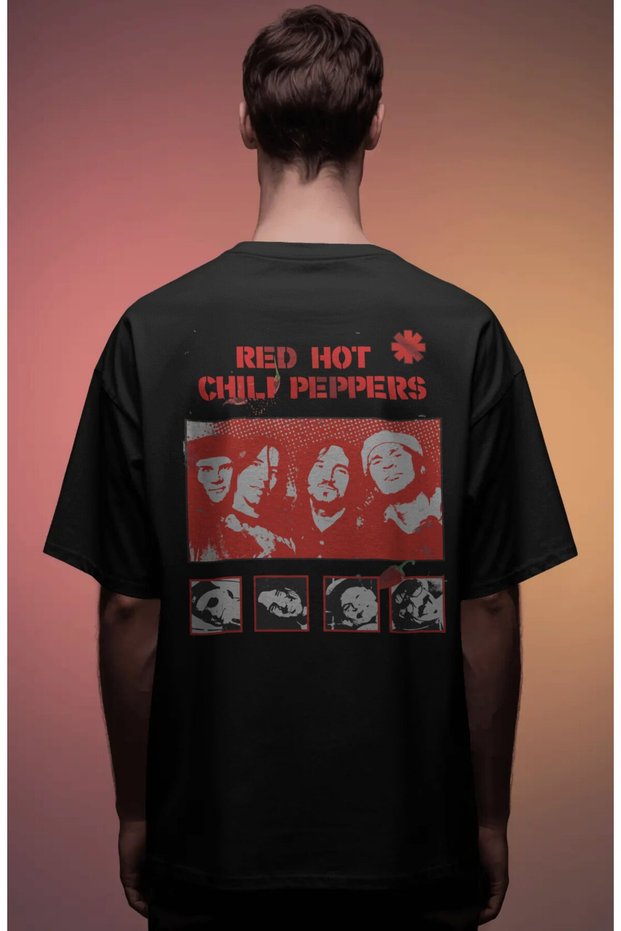Red Hot Chili Peppers Rock Metal Music Band Printed Unisex Oversize Premium T-Shirt
