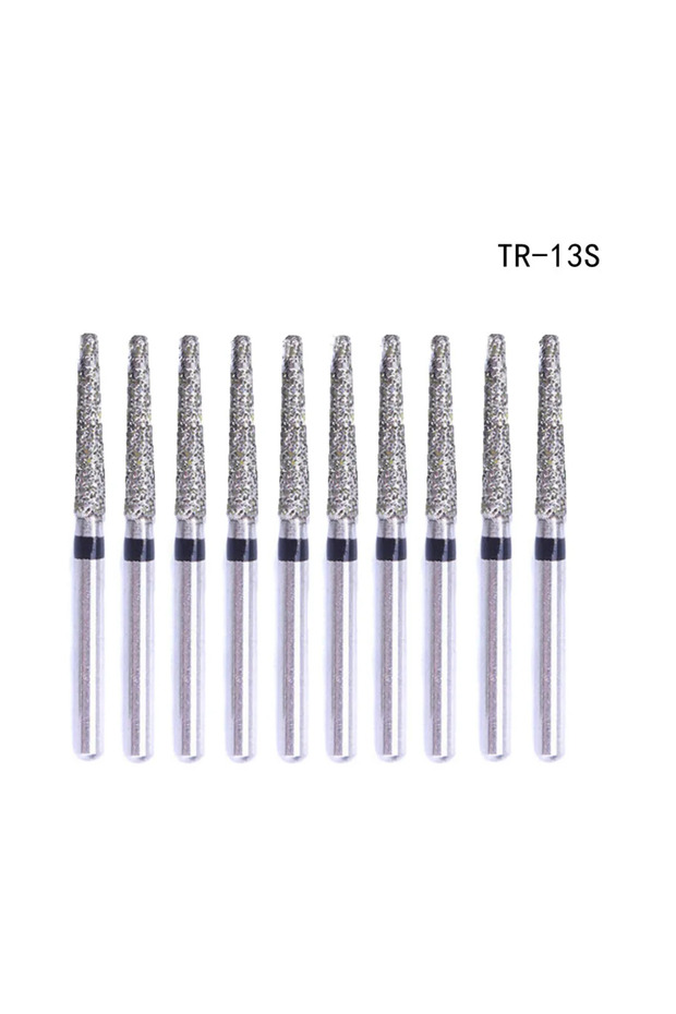 TR-13S 10 Pcs Dental Diamond Burs FG 1.6mm for High Speed Handpiece Tooth Separator Crown Cavity Pre