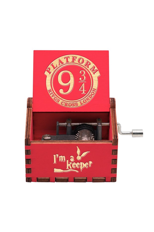 Red 943 Hand Cranked Music Box Multiple colors Solid Wood Antique Carved Wooden Hand Crank Mu