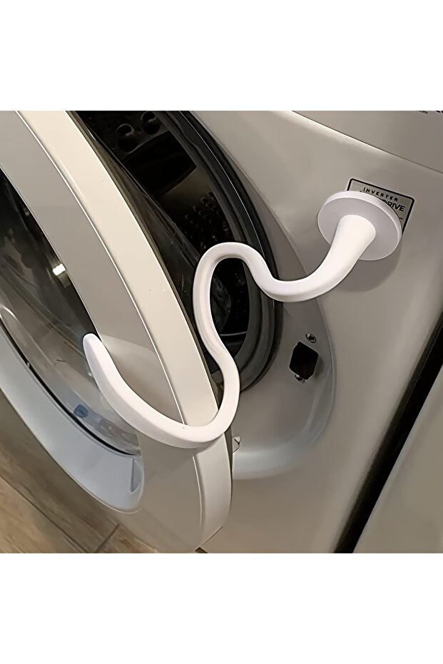 white Keep Your Washer Fresh: Easy-to-Use & Bendable Silicone Front Load Washer Door Prop – Flexible