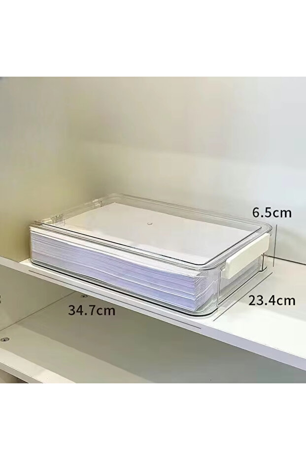 L Clear Acrylic A4 Size Desktop File Holder Dustproof Storage Container For Exam Papers Documents Ca