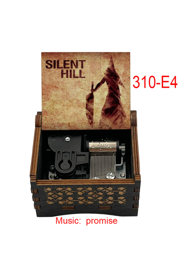 310-E4-Clockwork Game Silent Hill 2 Classic Soundtrack《Promise》Adapted 18-Tone Music Box Home Wooden