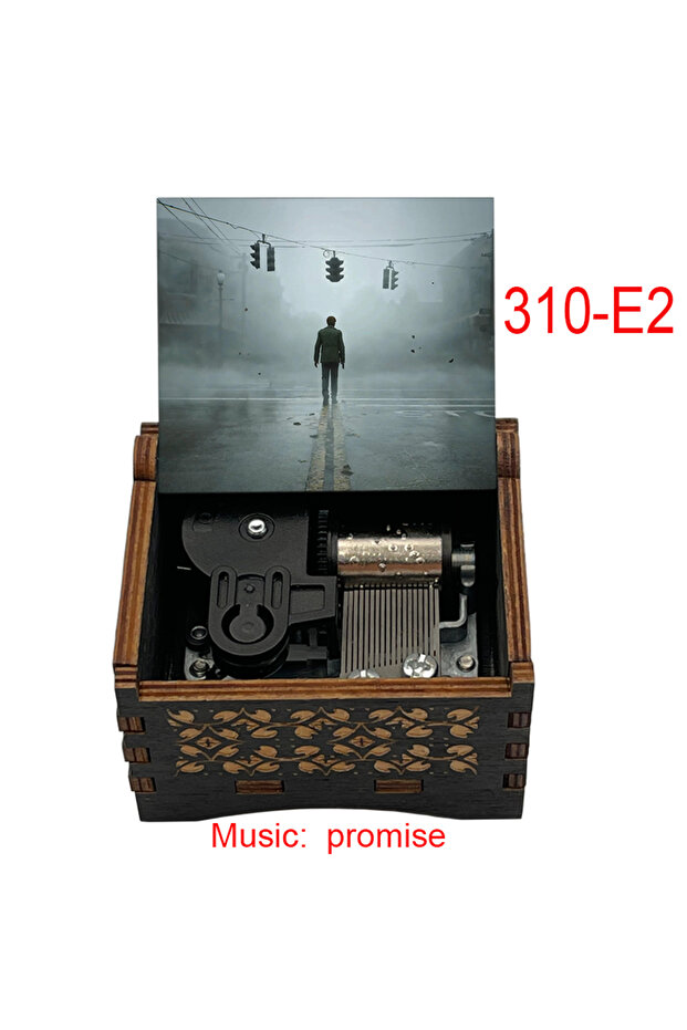 310-E2-Clockwork Game Silent Hill 2 Classic Soundtrack《Promise》Adapted 18-Tone Music Box Home Wooden