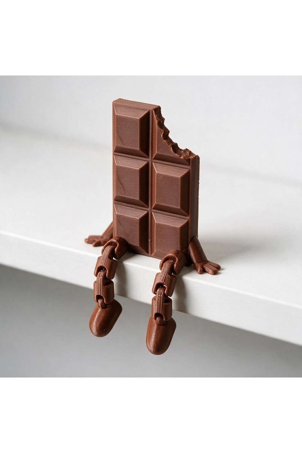 Chocolate Articulated Coffee Figures, Cute Coffee Cup & Coffee Bean Desk Decor, Fidget Toys for Coff