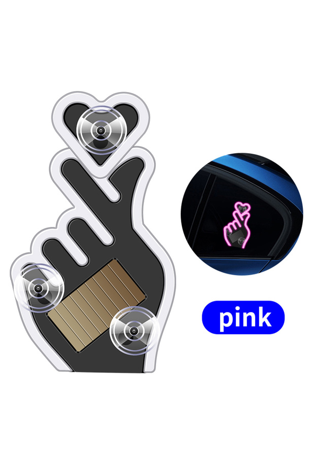 purple pink Solar Power Led Finger Heart Shaped Led Ambient Light Suction Cup USB Room Partty Atmosp