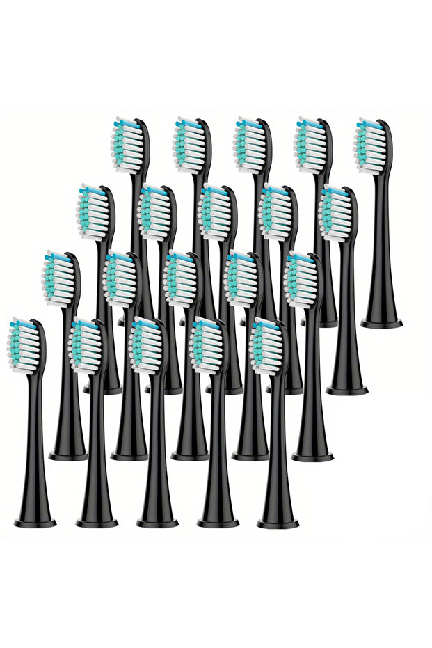 Black 20 pcs Compatible Replacement Brush Head HX6064 for Sonicare DiamondClean HX3/HX6/HX9 Series E