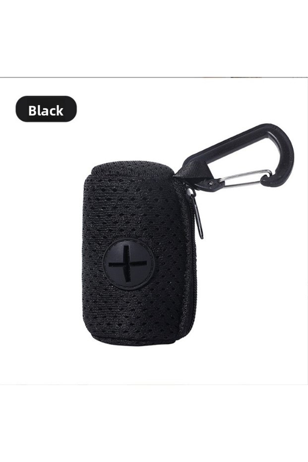 black Dog Poop Bag Dispenser Hangingable Dog Poop Bag Holder Poo Bags Dispenser for Dogs Walking Gar