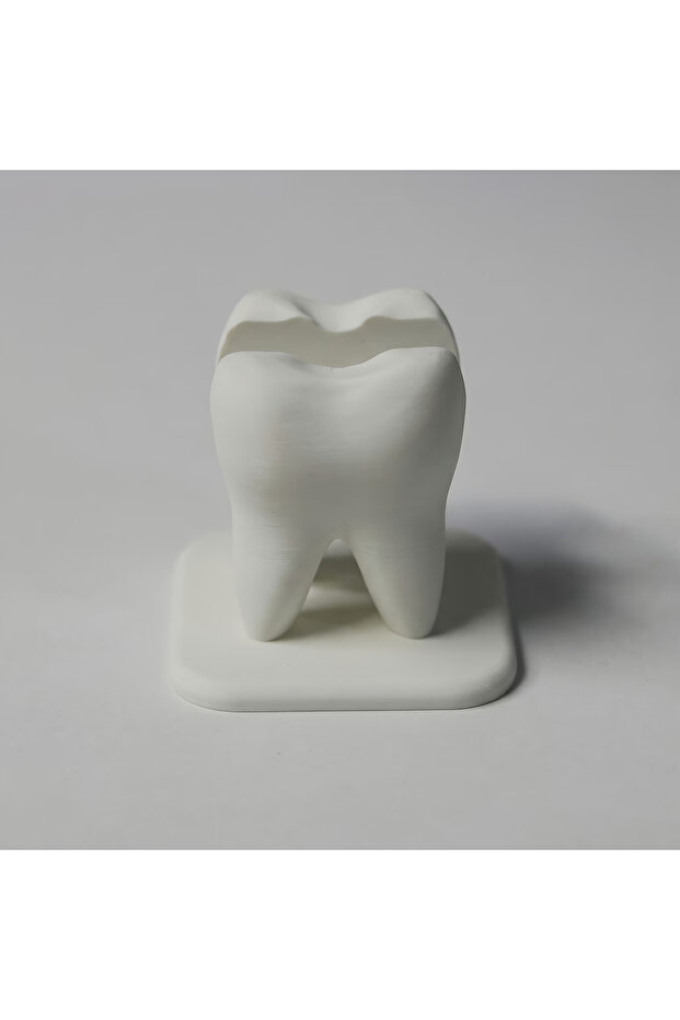 White Creative Teeth Styling Business Card Storage Box Clinic Front Desk Display Stand Desktop Decor