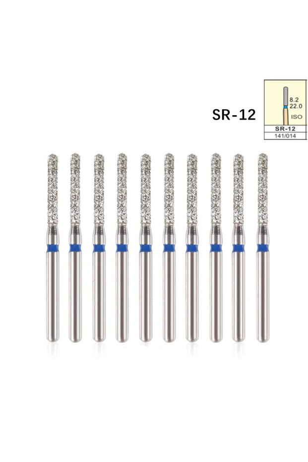 SR-12 10 Pcs Dental Diamond Burs FG 1.6mm for High Speed Handpiece Tooth Separator Crown Cavity Prep