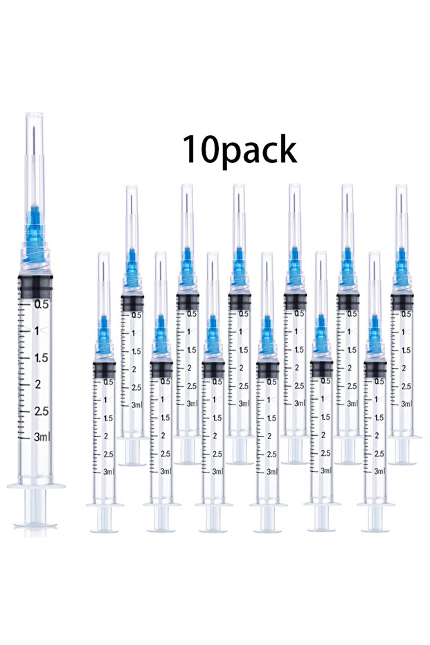 3ml luo kou10pcs 25/10 Pack 3mlDisposableLuer Lock Syringes Stainless NeedleIndividuallySealed Packe