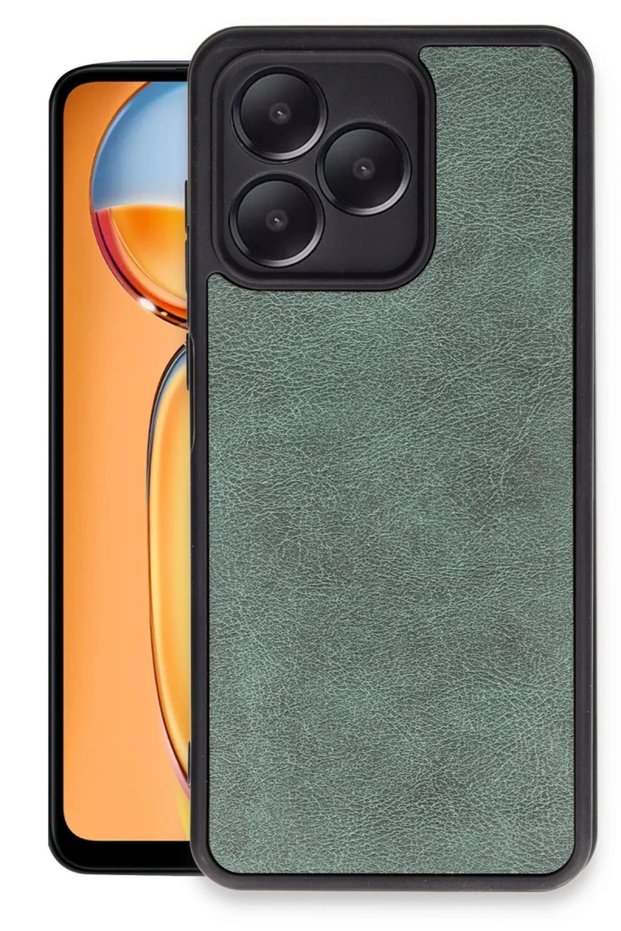 Realme Note 50 4g Compatible Case Aras Leather Cover - Dark Green