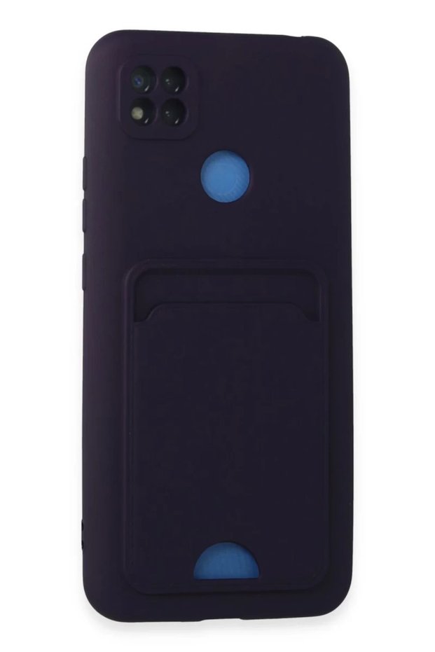 Xiaomi Redmi 9C Compatible Case Kelvin Silicone with Business Card Holder - Deep Purple