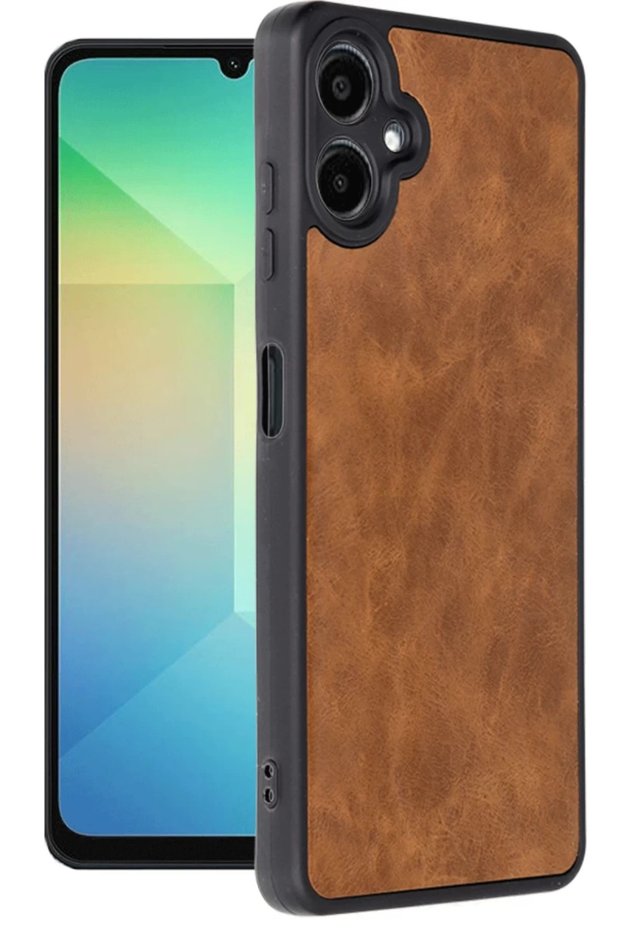 Samsung Galaxy A06 Compatible Case Aras Leather Cover - Tan
