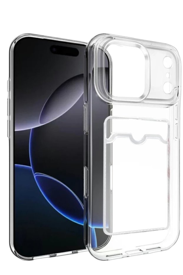 بطاقة متوافقة مع هاتف Apple iPhone 17 Pro Max من السيليكون الشفاف - شفاف