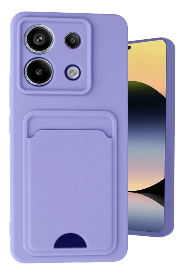 Xiaomi Redmi Note 13 Pro 5g Compatible Case Kelvin Silicone with Business Card Holder - Lilac